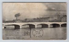 Waterloo IA-Iowa, Melan Arch Bridge, c1906 Vintage Postcard picture