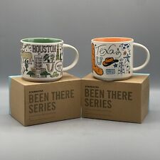 Starbucks Coffee Mug Set Texas & Houston Been There Series 14oz Discontinued x 2 picture