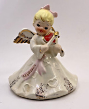Vintage Norcrest Angel of the Month February Figurine Japan Used picture