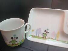 Rare Vintage Walt Disney World Mickey Brave Little Tailor? Mug Cup Plate JAPAN  picture