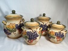 Set Of 4 Certified International TUSCANY Pamela Gladding Cookie Jars Canisters picture