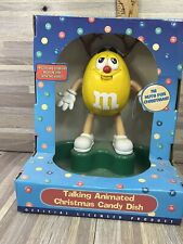 Vintage M&M's Talking Animated Christmas Candy Dish Yellow Character picture