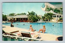 Marathon FL, Tarpon Lodge, Swimming Pool, Florida Vintage Postcard picture