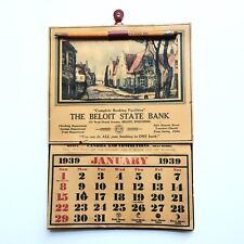 Vintage 1939 BELOIT STATE BANK WALL RECIPE CALENDER, All Months Attached picture