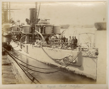 UK, HMS Polyphemus Vintage Albumen Print.  20x25 Albumin Print  picture