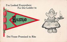 Halstead KS Kansas Harvey County Pennant to James Hilliard Vtg Postcard V8 picture