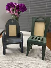 2 Vintage Inter craft Company mini Wooden picture frame chairs, picture