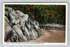 Berkshires MA-Massachusetts, Curve Through Rocks, Mohawk Trail Vintage Postcard picture