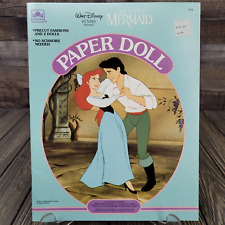 1991 The Little Mermaid Paper Doll Golden Book Uncut Vintage Ariel Walt Disney picture