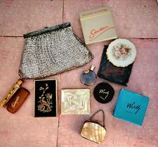 LOT OF (7) Vintage Estate Finds Perfume , Compacts, Purses,  & Card Holder picture