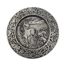 Vintage 1989 Michael Ricker Mythical Collection Pewter Unicorn Plate 7.5