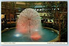 Langhorne Pennsylvania PA Postcard Oxford Valley Mall Fountain View 1970 Vintage picture