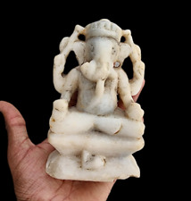1800's Old Vintage Antique Marble Stone Hand Carved God Ganesh Figure / Statue picture