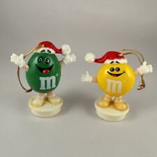 M&M Christmas Ornament Candy Toppers Vintage 1988 Green Peanut Yellow M&M picture