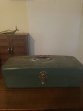 VINTAGE UNION GREEN METAL UTILITY CHEST - TACKLE BOX - TOOL BOX - CRAFTS picture
