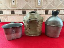 US Army WW2 D-DAY PARATROOPER AIRBORNE M-1941 Canteen Cover Cup Set Dtd 1942 picture