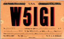 1940 W5IGI Tulsa Oklahoma Ham Radio Amateur QSL Card Postcard picture