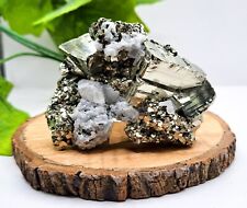 PYRITE OCTAHEDRAL BRILLIANT CRYSTALS on MATRIX from PERU..UNUSUAL POINT C(206gr) picture