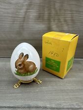 Goebel West Germany Vtg 1980 Porcelain Egg Bunny Rabbit Easter & stand 3rd Ed picture