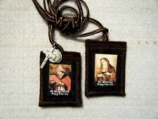 St. Augustine St. Monica Brown Scapular 100%Wool Handmade in USA picture