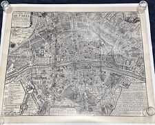 2010 Antique Laminated Map Of Paris 32.5” x 39” (34.5” x 41”) picture