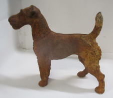 Vintage / Antique Rusty Cast Iron Terrier Dog Door Stop picture