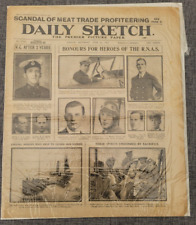 DAILY SKETCH WW1 HONOURS HEROES PILOTS DSC RNAS 23RD JUNE 1917 NEWSPAPER picture