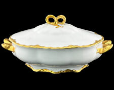 Vintage White & Gold Trim Fraunfelter Royal China Covered Serving Dish￼ 11” x 7” picture
