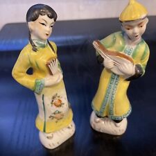 Vintage Pair Vtg  Asian Man&woman Couple Figurine  7.5” tall picture