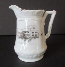 1906 Souvenir Porcelain Creamer Meriden Centennial Merry Den Tavern Connecticut picture