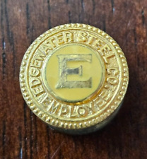Vintage Edgewater Steel Company Employee Pin Screwback Button Pittsburgh, PA picture