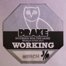 Drake Working Pass Ticket Original Nothing Was The Same World Tour October 2014 picture