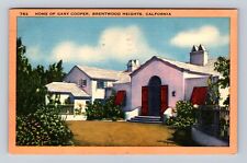 Brentwood Heights CA-California, Home Of Gary Cooper, Vintage c1950 Postcard picture