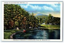 c1950's Shadow Lake Indian Head Park Boat Tourist White Mountains NH Postcard picture