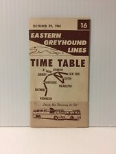 Vintage Eastern Greyhound Lines Schedule Time Table #16 -- October 29, 1961 picture