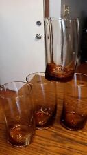 Vintage curved Smoky  Glass Tumblers  picture