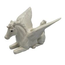 Vintage 1970s Takanashi Japan Porcelain Unicorn Pegasus Candle Holder White picture