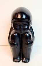 Harris Pottery Chicago black ceramic native child sitting 9.5
