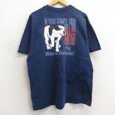 Xl/Used Big Dogs Short Sleeve Vintage T-Shirt Men'S 90S Dog Crew Neck Navy Spe 2 picture