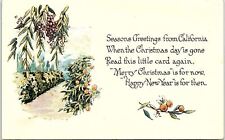 c1915 SEASONS GREETINGS FROM CALIFORNIA HAPPY NEW YEAR ORANGES POSTCARD 39-301 picture