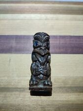 Allan Davey And Company Vintage Wooden Maori Tiki Figure Shell Eyes New Zealand picture