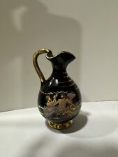 Beautiful Greek  Small  Vase 3.5” Handmade in Greece with 24k Gold  rare picture