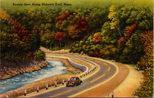 Hoosac  Range Massachusetts MA Driving Mohawk Trail Vintage c 1940's Postcard picture