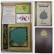 Vintage 1940's Canasta Ensemble Playing Cards Coasters Swizzle Sticks Gilt Book picture