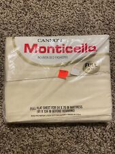 NOS Vintage Full Size Flat Sheet by Cannon Monticello IVORY 81X104