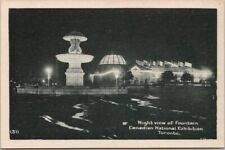c1930s Toronto Canada Postcard CANADIAN NATIONAL EXHIBITION Fountain Night View picture