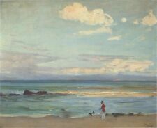 Oil seashore Evening-on-the-Coast-of-Spain-from-Tangier-Sir-John-Lavery canvas picture