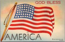 1940 Patriotic Greetings Postcard 