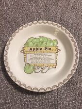 Vintage Green Apple Pie Plate, White color /w border, Great Condition, 10 in picture