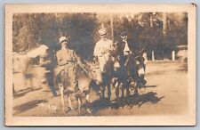 Cheyenne Canon. Men On Donkeys. Colorado Real Photo Postcard. RPPC picture